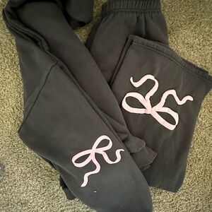Edikted Black and Pink Joggers with Tapered Fit